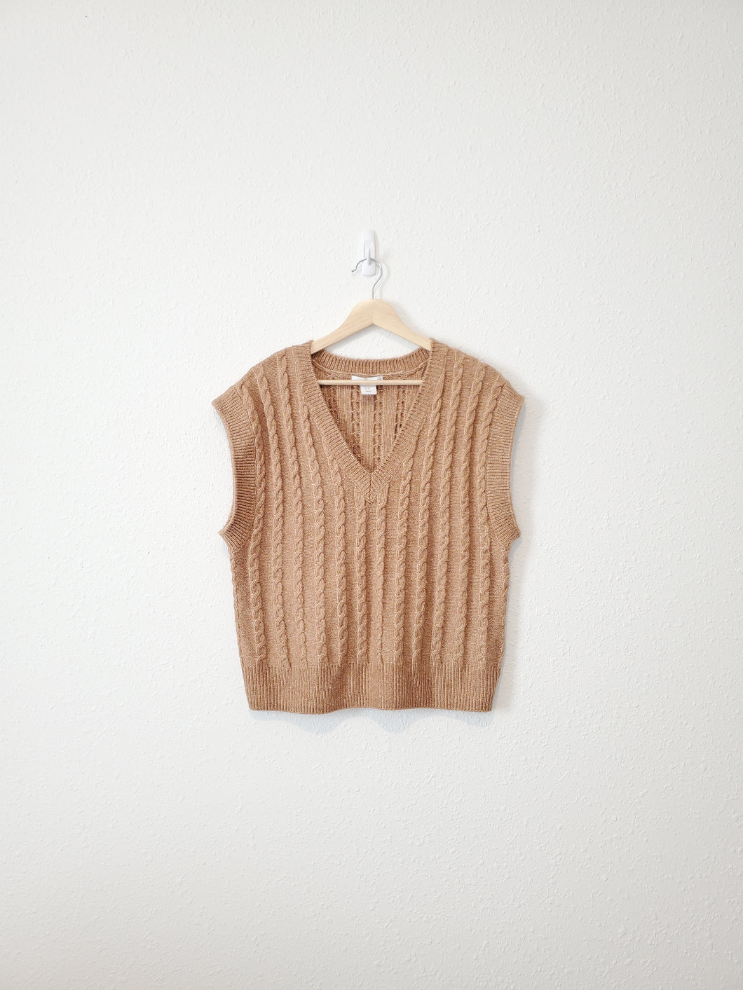 Brown Cable Knit Sweater Vest (M)
