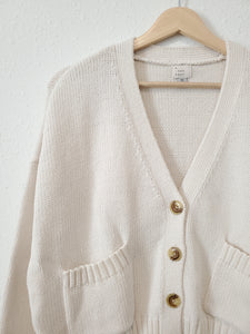Button Up Ribbed Cardigan (XS)