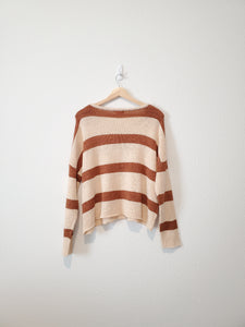 Pink Lily Striped Knit Sweater (M)