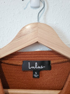 Lulus Rust Puff Sleeve Top (S)