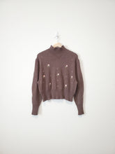 Load image into Gallery viewer, Brown Floral Mockneck Sweater (S)
