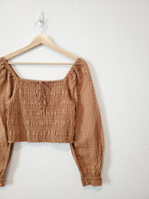 Load image into Gallery viewer, Brown Smocked Crop Top (S)
