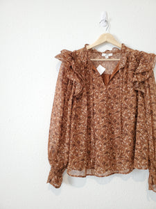 NEW Floral Puff Sleeve Top (M)