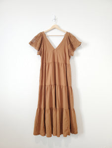 Brown Tiered Maxi Dress (M)