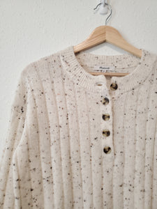 Madewell Speckled Henley Sweater (XXS)