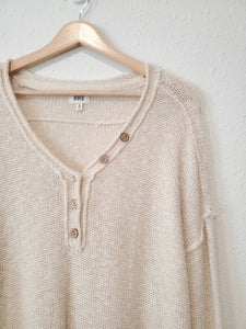 Slouchy Knit Henley Sweater (M)