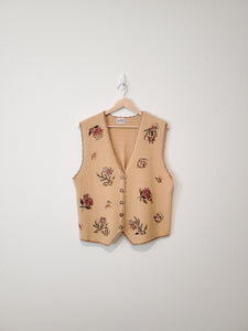 Vintage Floral Embroidered Vest (L/XL)
