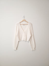 Cable Knit Crop Sweater (M)