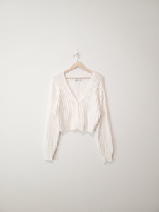 Cable Knit Crop Sweater (M)