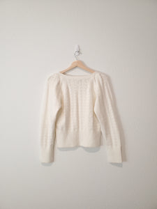 Textured Square Neck Sweater (S)