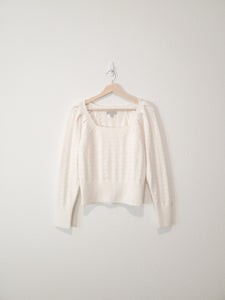 Textured Square Neck Sweater (S)