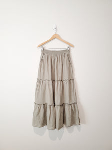 Sage Linen Maxi Skirt (S)