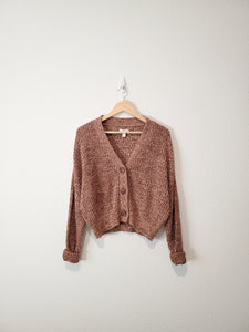 Rust Marled Crop Cardigan (M)