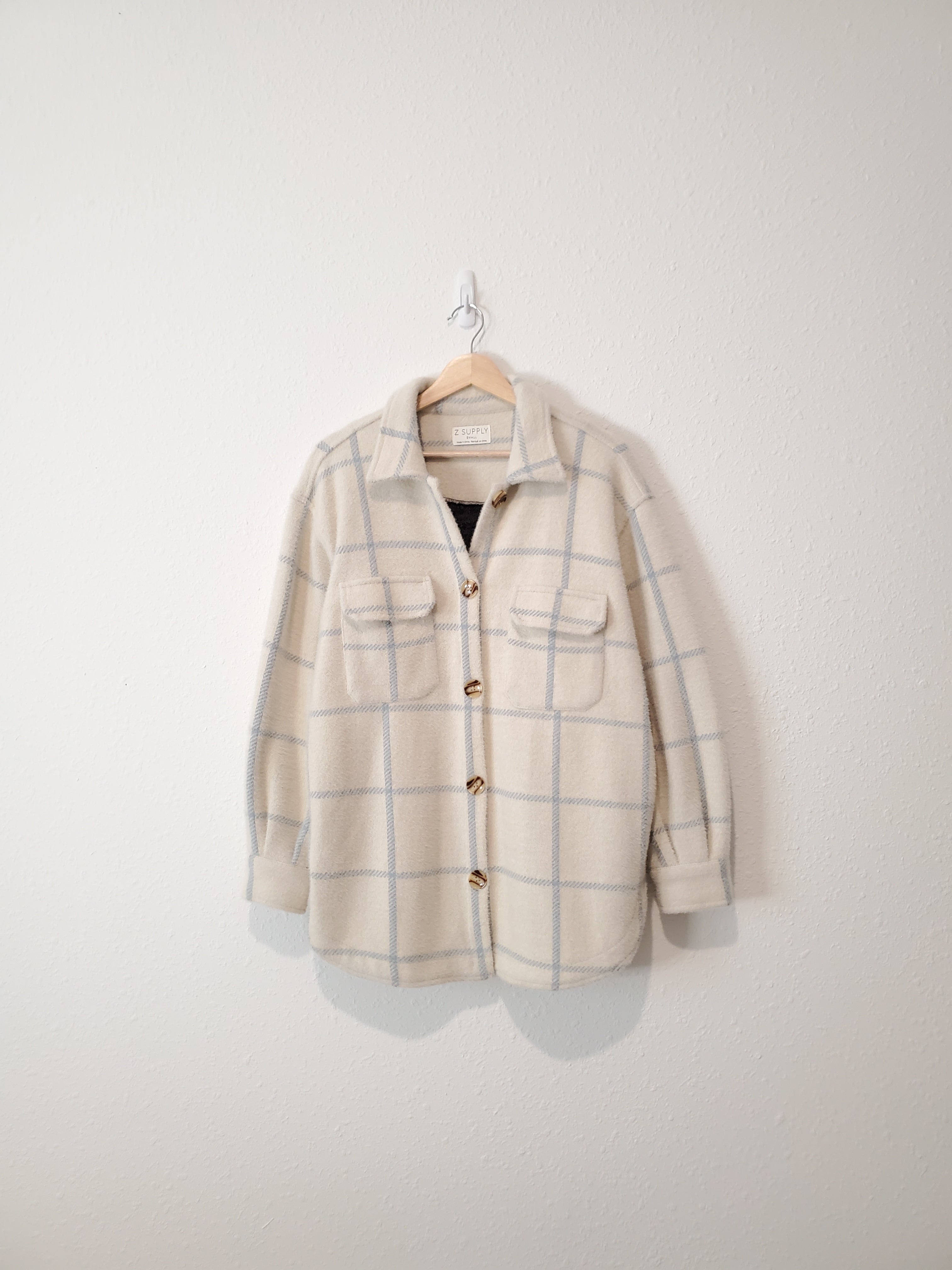 Z Supply Plaid Trucker Shirt Jacket (S)