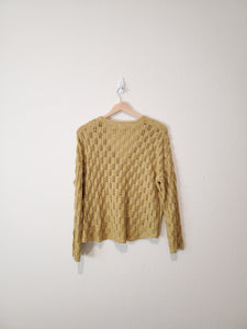 Chartreuse Crochet Knit Top (S/M)