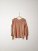 Brown Puff Sleeve Sweater (S)