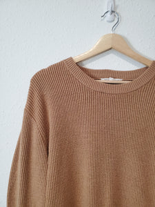 Brown Puff Sleeve Sweater (S)