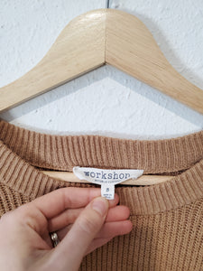 Brown Puff Sleeve Sweater (S)