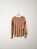 Brown Puff Sleeve Sweater (S)