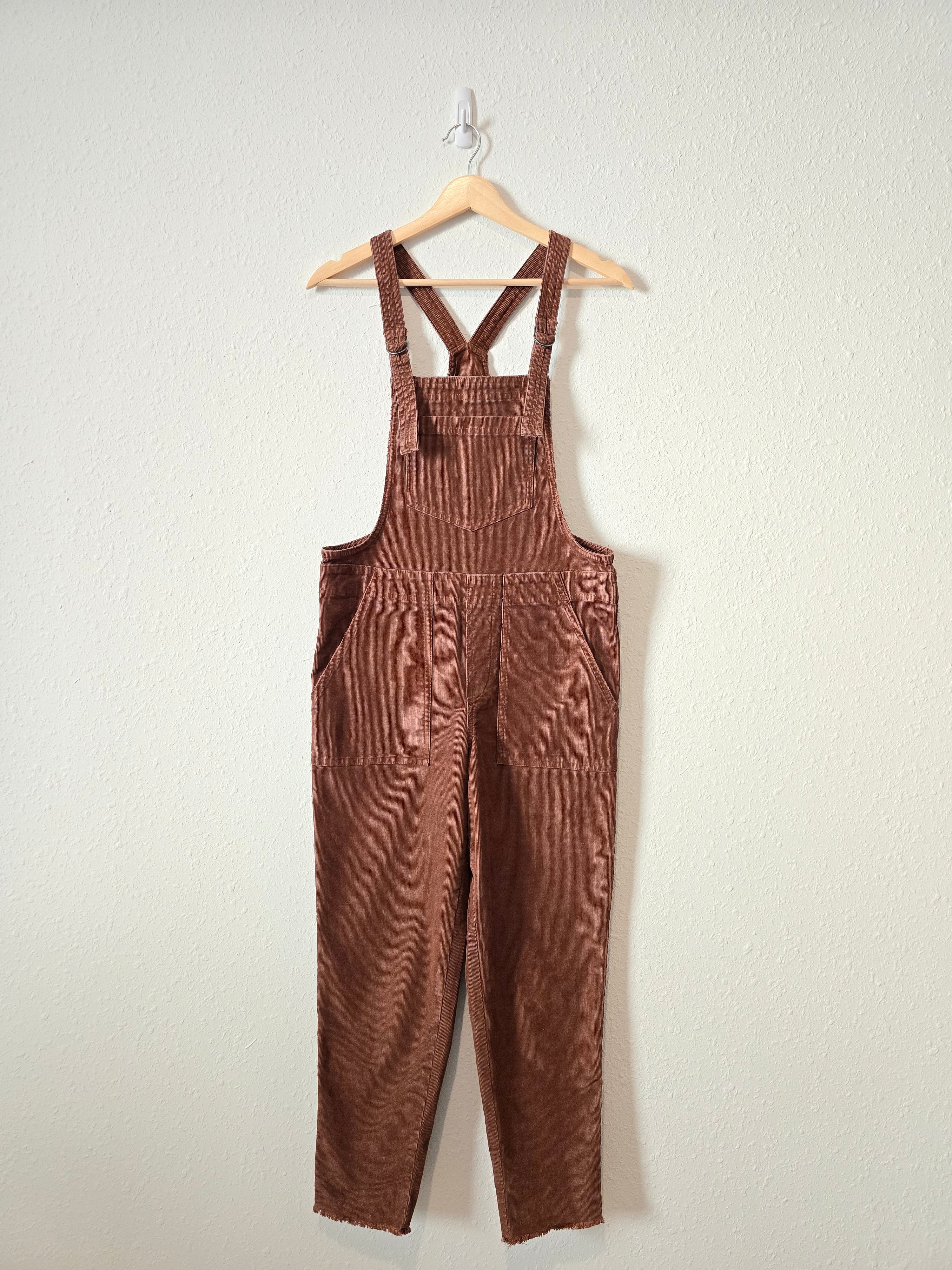 Aerie Brown Cord Overalls (XS)