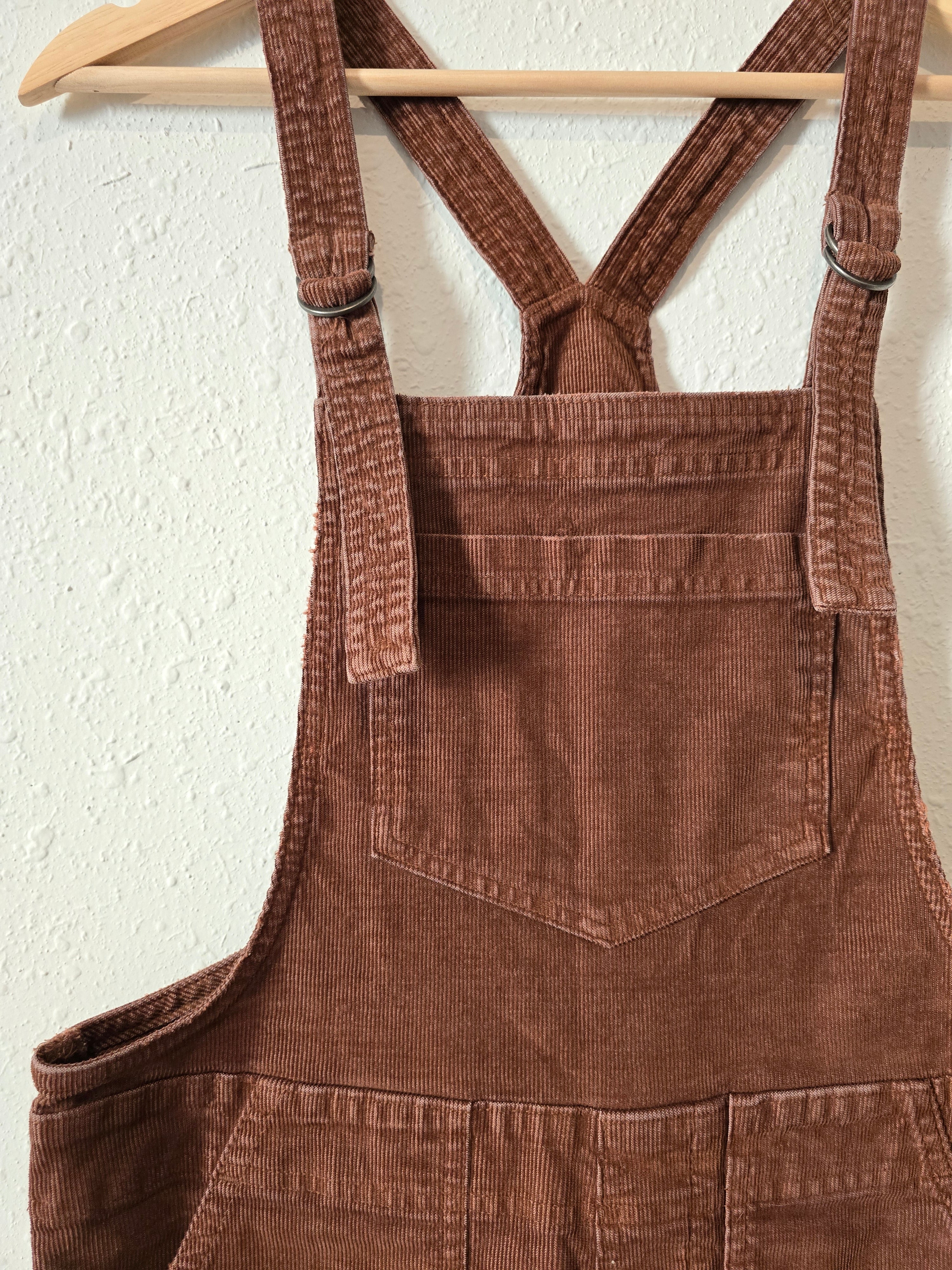 Aerie Brown Cord Overalls (XS)