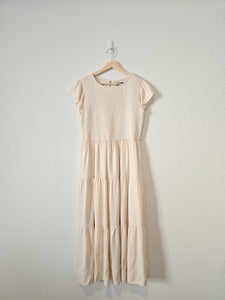 Cream Smocked Midi Dress (L)