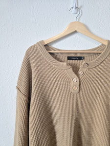 Waffle Knit Henley Sweater (XL)