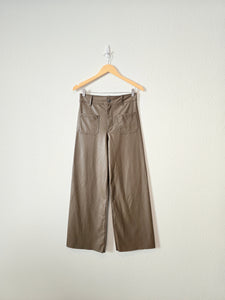 Zara Leather Marine Straight Pants (4)