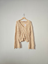 Load image into Gallery viewer, NEW Bell Sleeve Crochet Sweater (XL)
