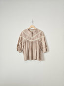 Boutique Gingham Lace Top (L)