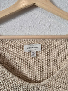 Cream Waffle Knit Sweater (M)
