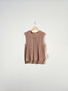 Brown Cable Knit Sweater Tank (L)
