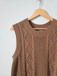 Brown Cable Knit Sweater Tank (L)