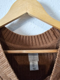 Brown Cable Knit Sweater Tank (L)