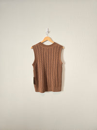 Brown Cable Knit Sweater Tank (L)