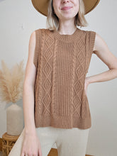 Load image into Gallery viewer, Brown Cable Knit Sweater Tank (L)
