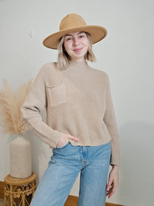 Neutral Mock Neck Sweater (M)