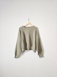 Aerie Olive Ribbed Sweater (L)