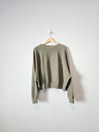 Aerie Olive Ribbed Sweater (L)