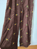 Brown Floral Embroidered Overalls (L)