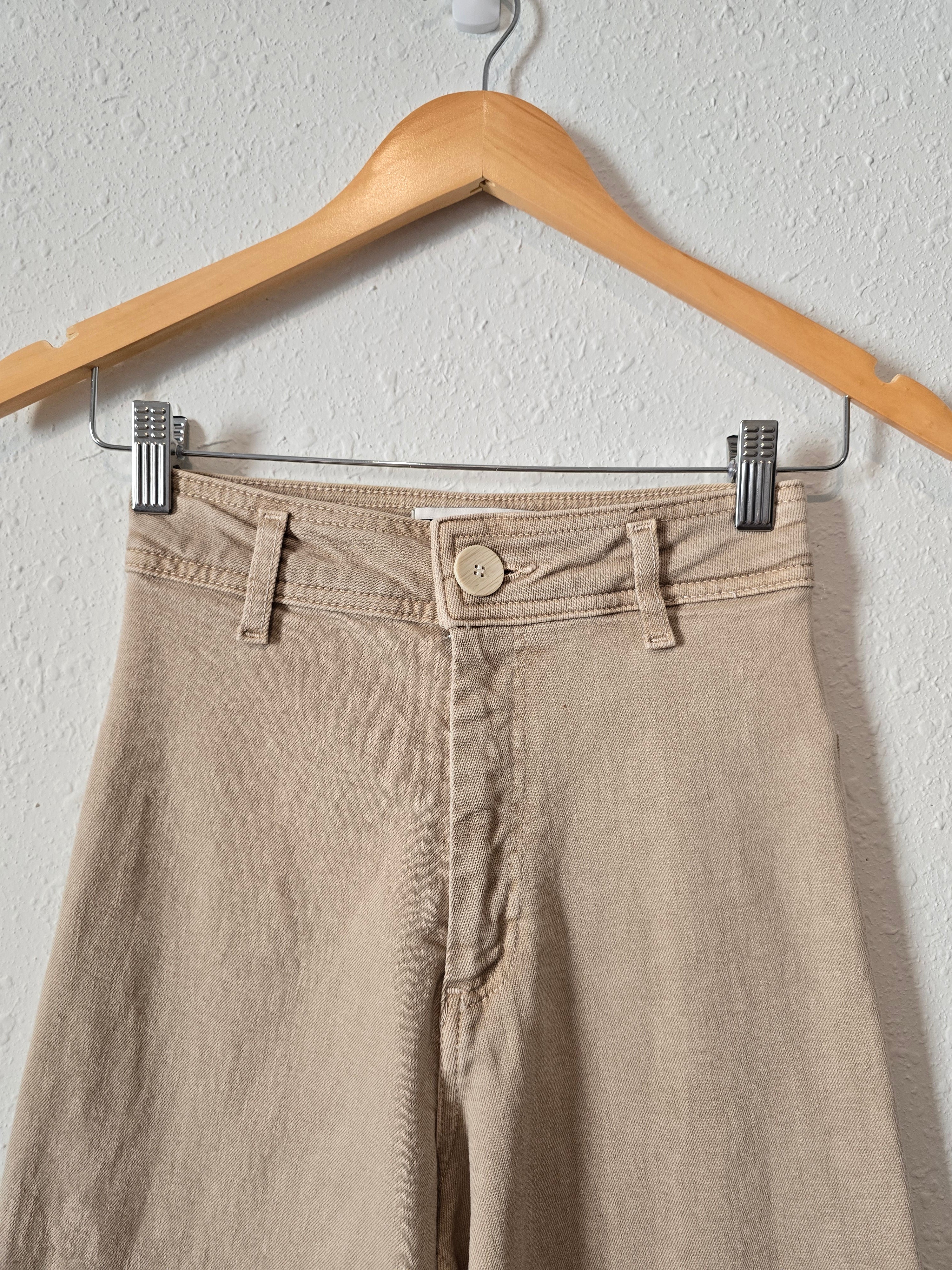 Zara Beige Marine Straight Pants (0)