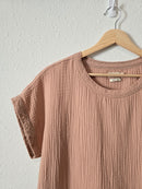 Faherty Blush Gauze Top (M)