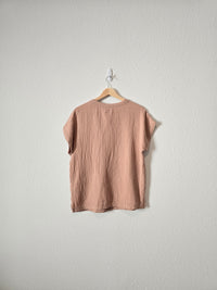 Faherty Blush Gauze Top (M)