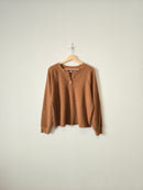 Cozy Waffle Henley Sweater (L)