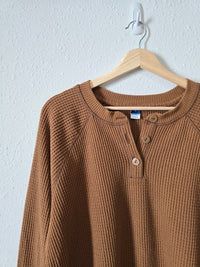 Cozy Waffle Henley Sweater (L)