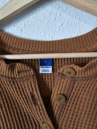 Cozy Waffle Henley Sweater (L)