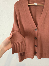 Rust Cotton Blend Cardigan (L)