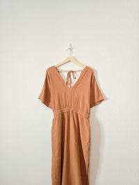 Terracotta Gauze Midi Dress (L)