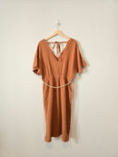 Terracotta Gauze Midi Dress (L)