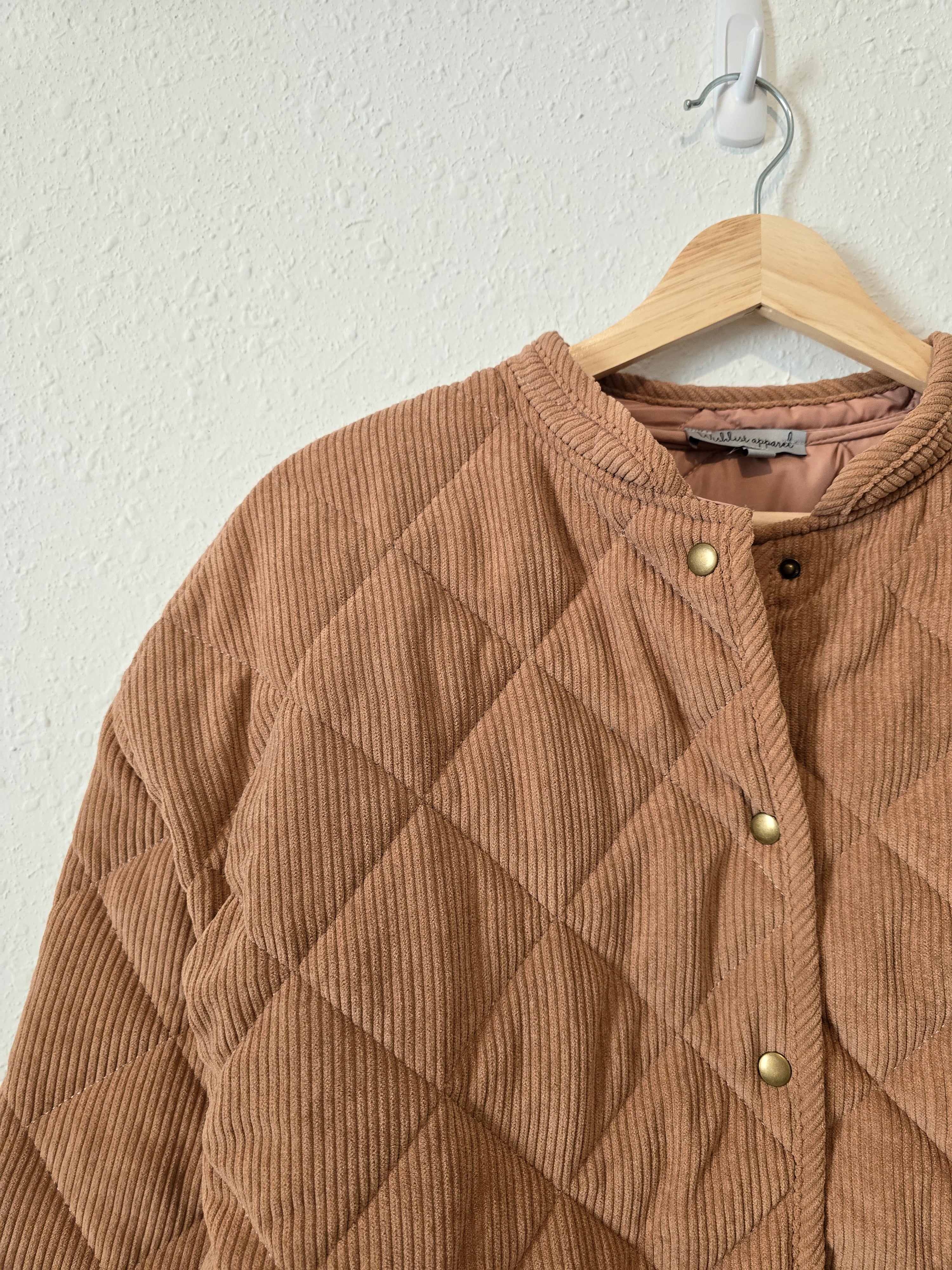 Clay Button Up Quilted Jacket (S/M)